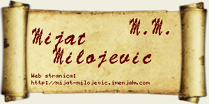 Mijat Milojević vizit kartica
